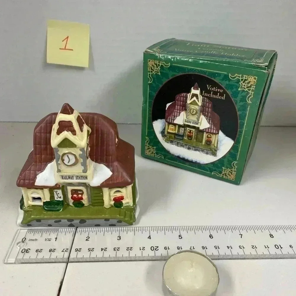 Giftco Inc Ceramic Train Station Votive Candle Holder